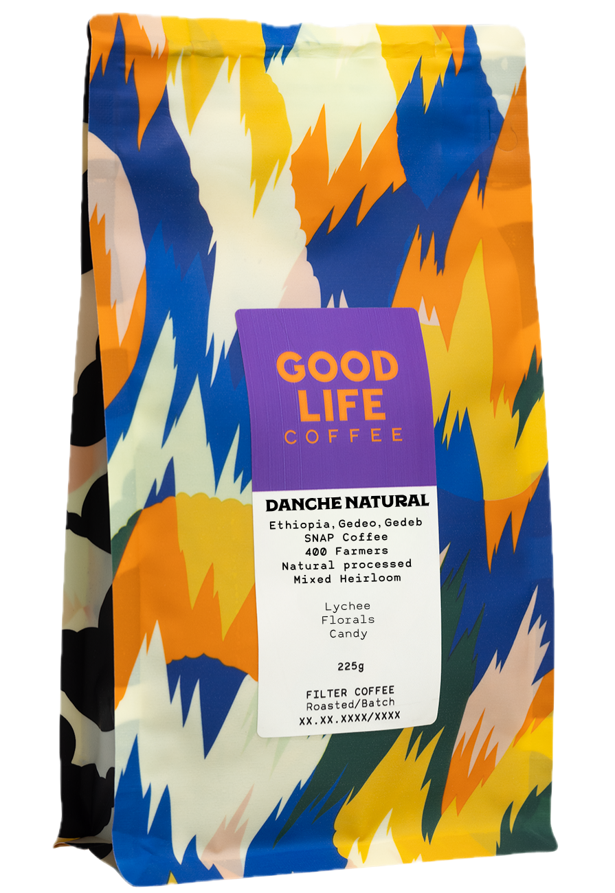Danche Natural - suodatinkahvipussi. SNAP coffeen tuottama natural prosessoitu kahvi Etiopiasta.